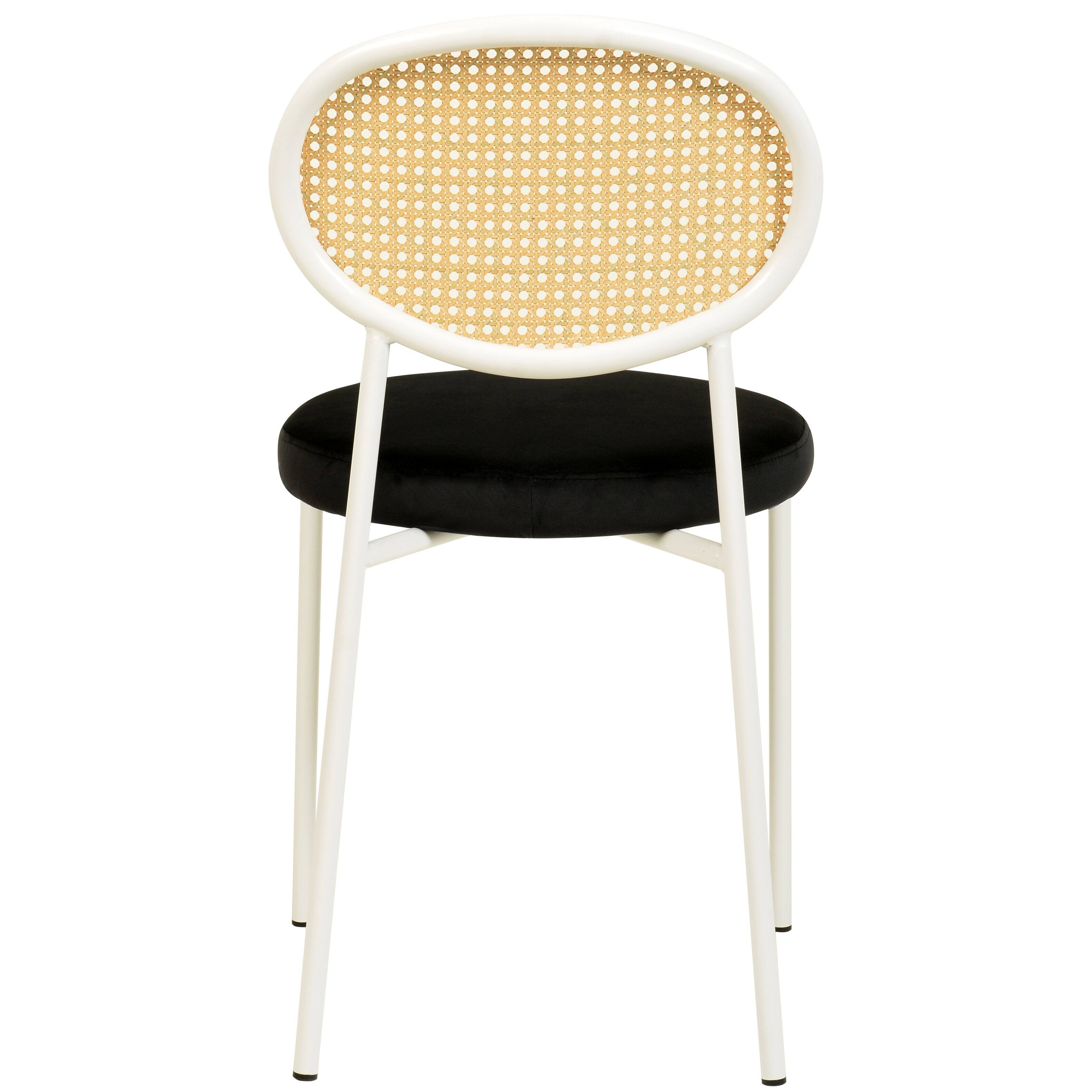 Alt View 4. LeisureMod - Euston 2-PCS Contemporary Accent Dining Chair with Velvet Cushion Seat & Rust-Resistant Metal Frame - Black.