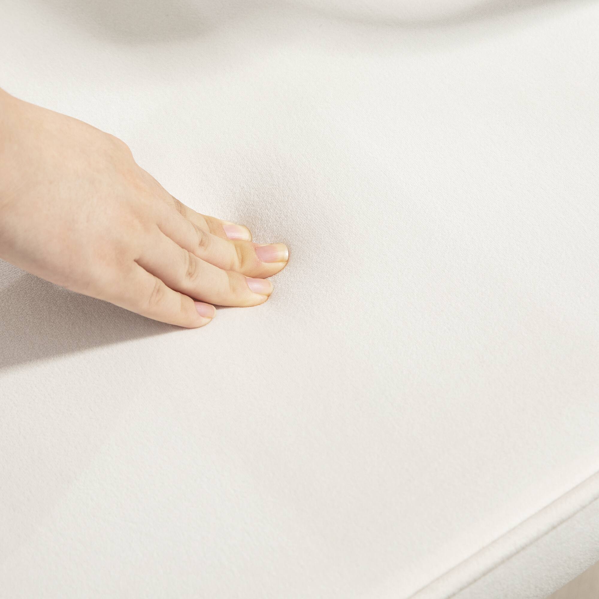 Alt View 8. Homcom - Velvet Button Tufted Desk Chair with Swivel Mechanism - Cream White.