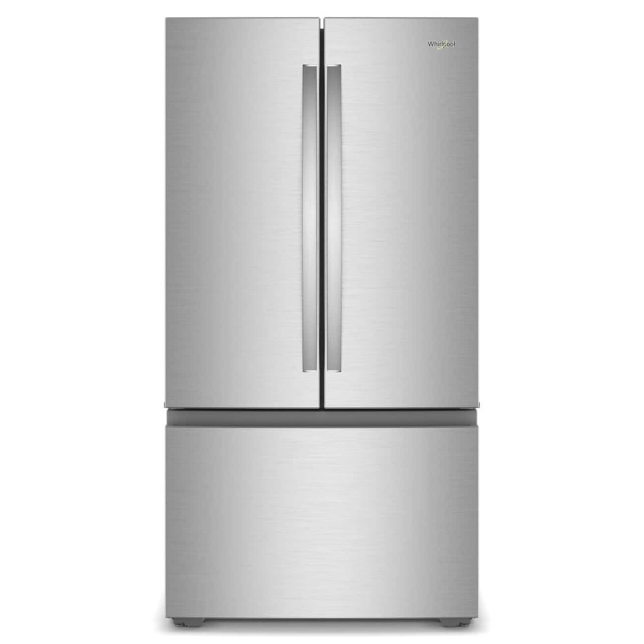 Front. Whirlpool - 36 in. Wide 24 cu. ft. 3-Door French Door Counter Depth Refrigerator - Fingerprint-Resistant Stainless Finish.