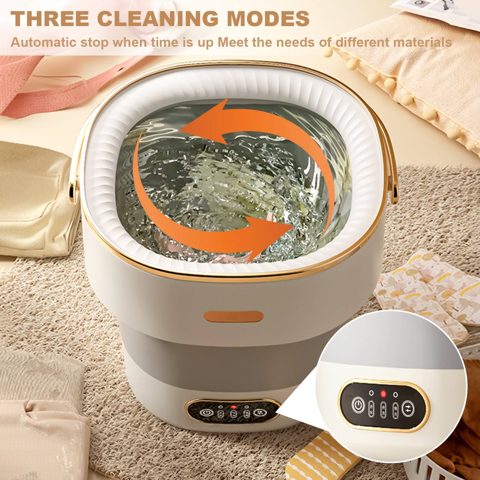 Back. Acekool - 13L Mini Portable Washing Machine and Dryer for RV Travel Hotel Laundry, White - White.