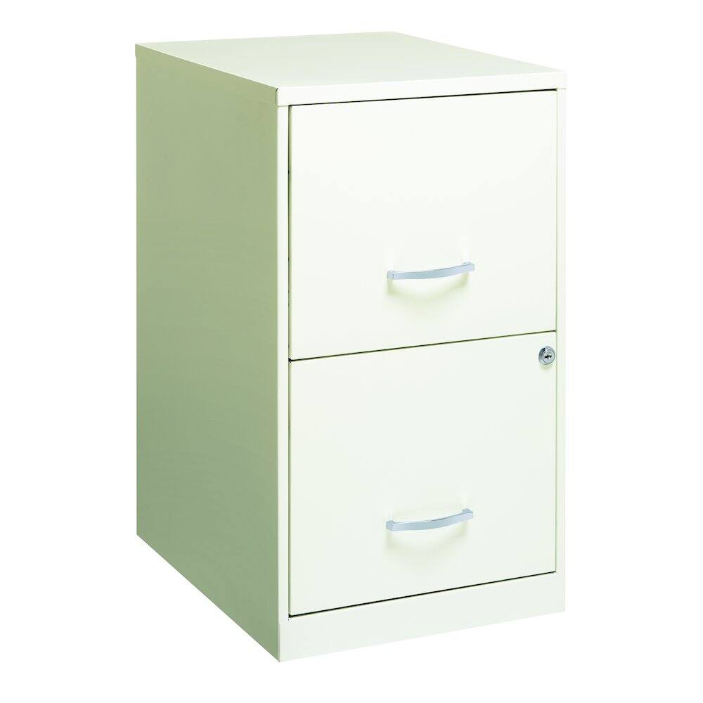 Angle. Space Solutions - Space Solutions 18" Deep 2 Drawer Letter Width Vertical File Cabinet, Pearl White - Pearl White.