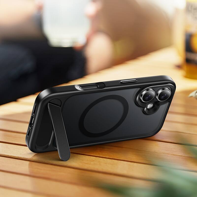 Alt View 2. hoco. - AS12 MagSafe Case with Kickstand for Apple iPhone 17 - Black.