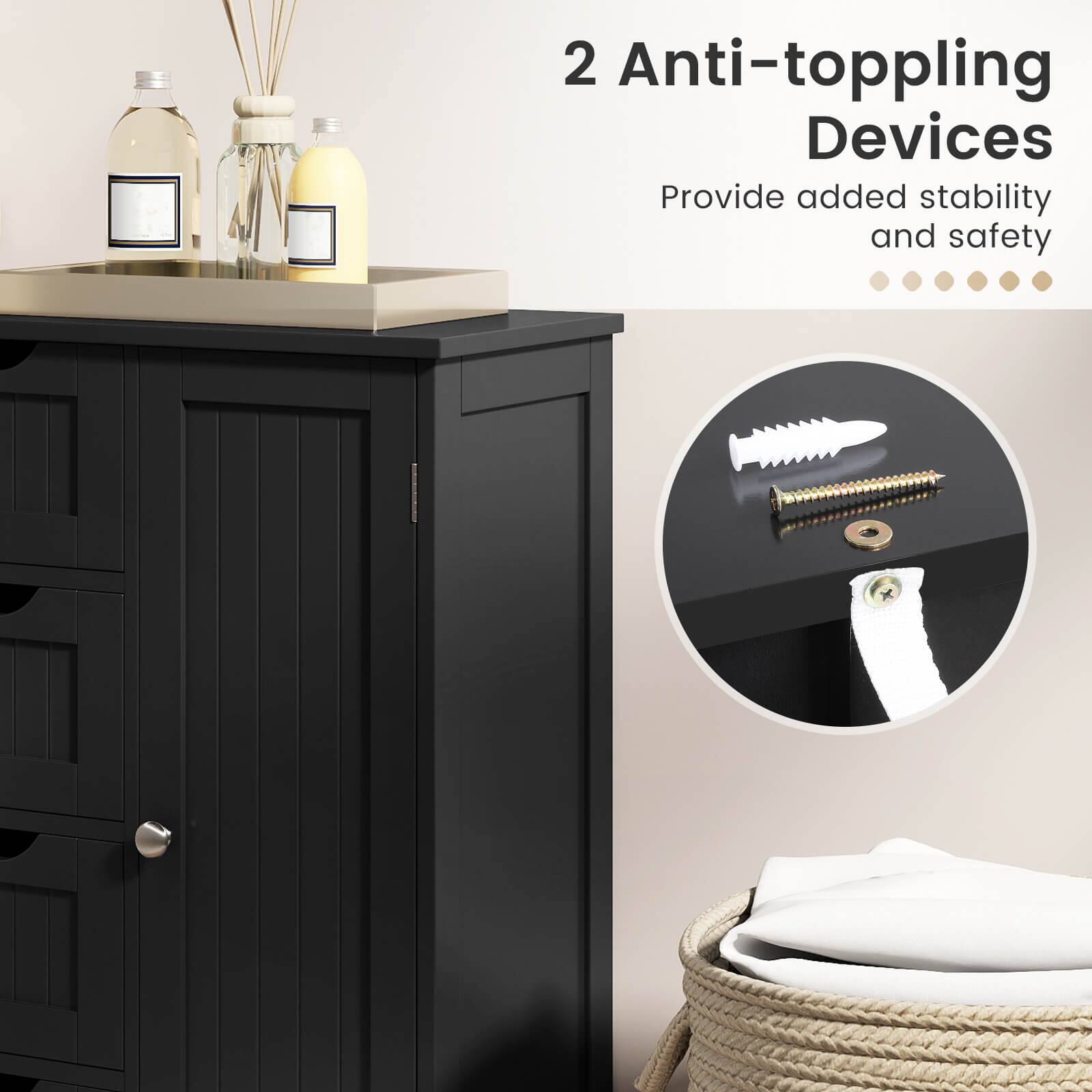 2 Anti-toppling Devices  
Provide added stability and safety