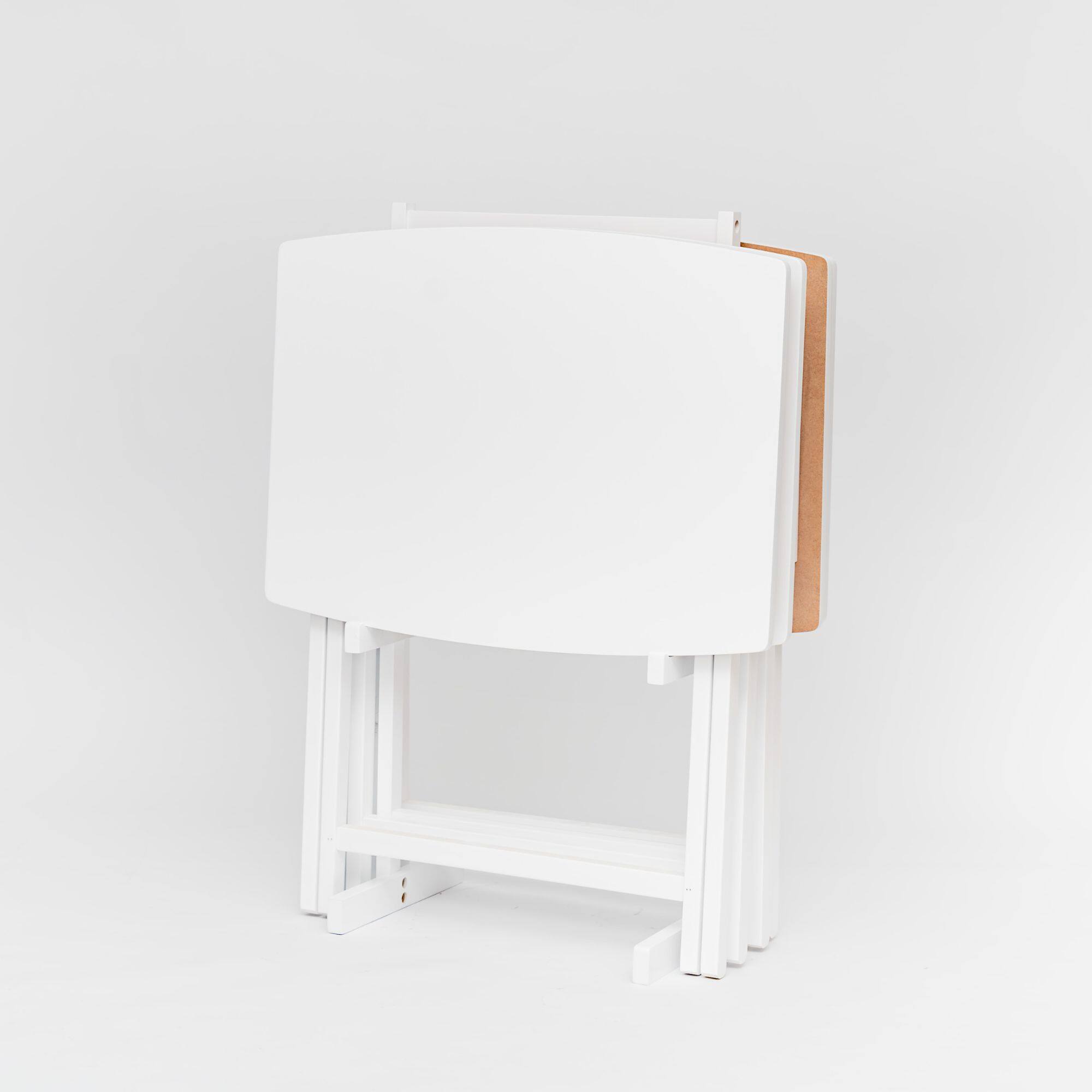 Alt View 4. PJ Wood - PJ Wood 5 Pack XL Oversize Tray Table Set for Living Room or Kitchen, White - White.