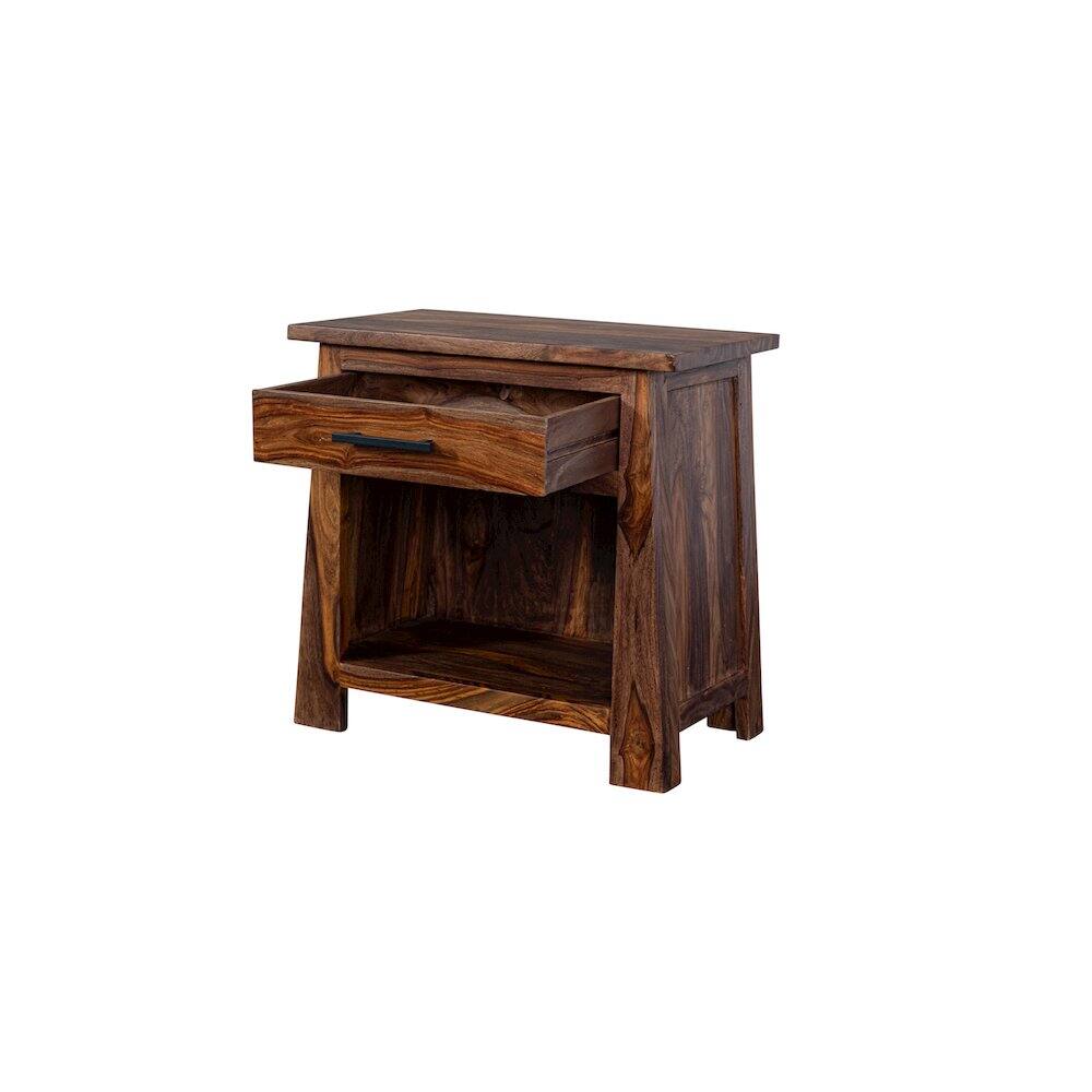 Back. Porter Designs - Kalispell Solid Sheesham Wood Nightstand - Brown.