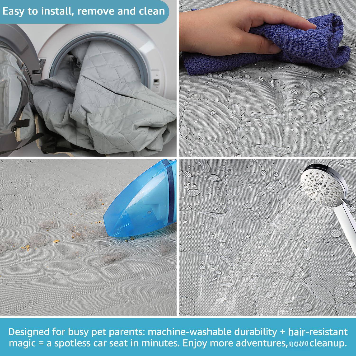 Easy to install, remove and clean

Designed for busy pet parents: machine-washable durability + hair-resistant magic = a spotless car seat in minutes. Enjoy more adventures, no cleanup.