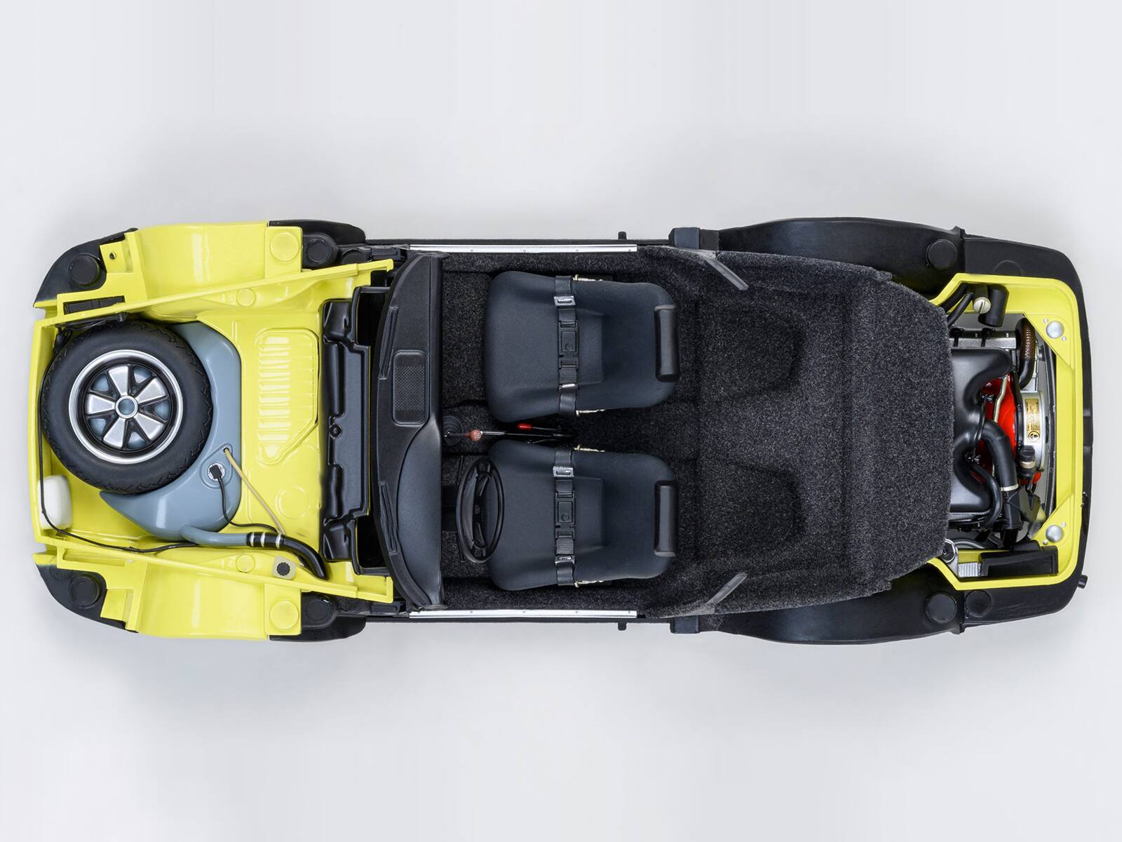 Alt View 6. Autoart - Porsche 911 Carrera 2.7 RS Light Yellow with Green Stripes and Wheels 1/18 Model Car by Autoart.