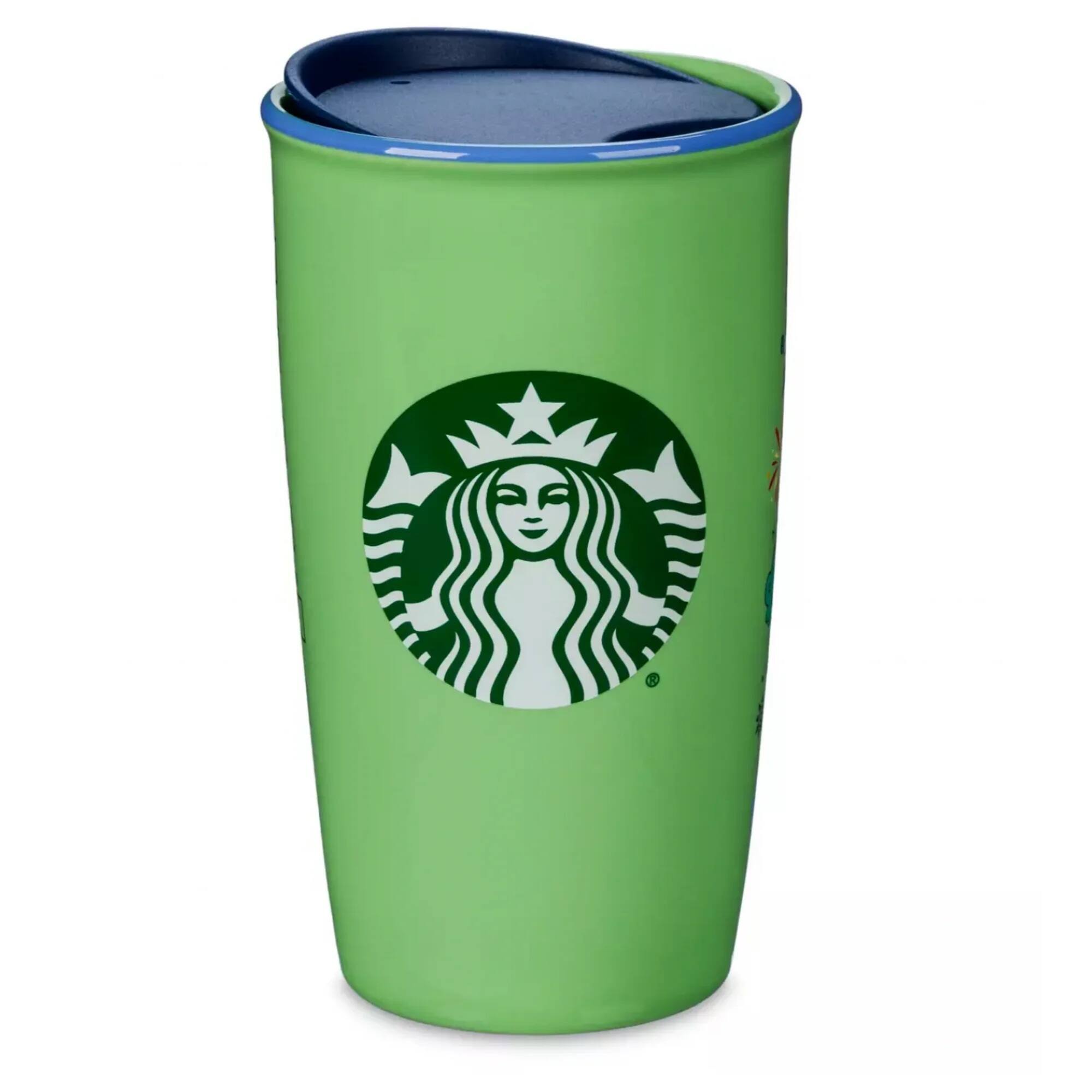Angle. Disney - Disney Animal Kingdom Minnie Mouse Green Ceramic Starbucks Tumbler. - Green.