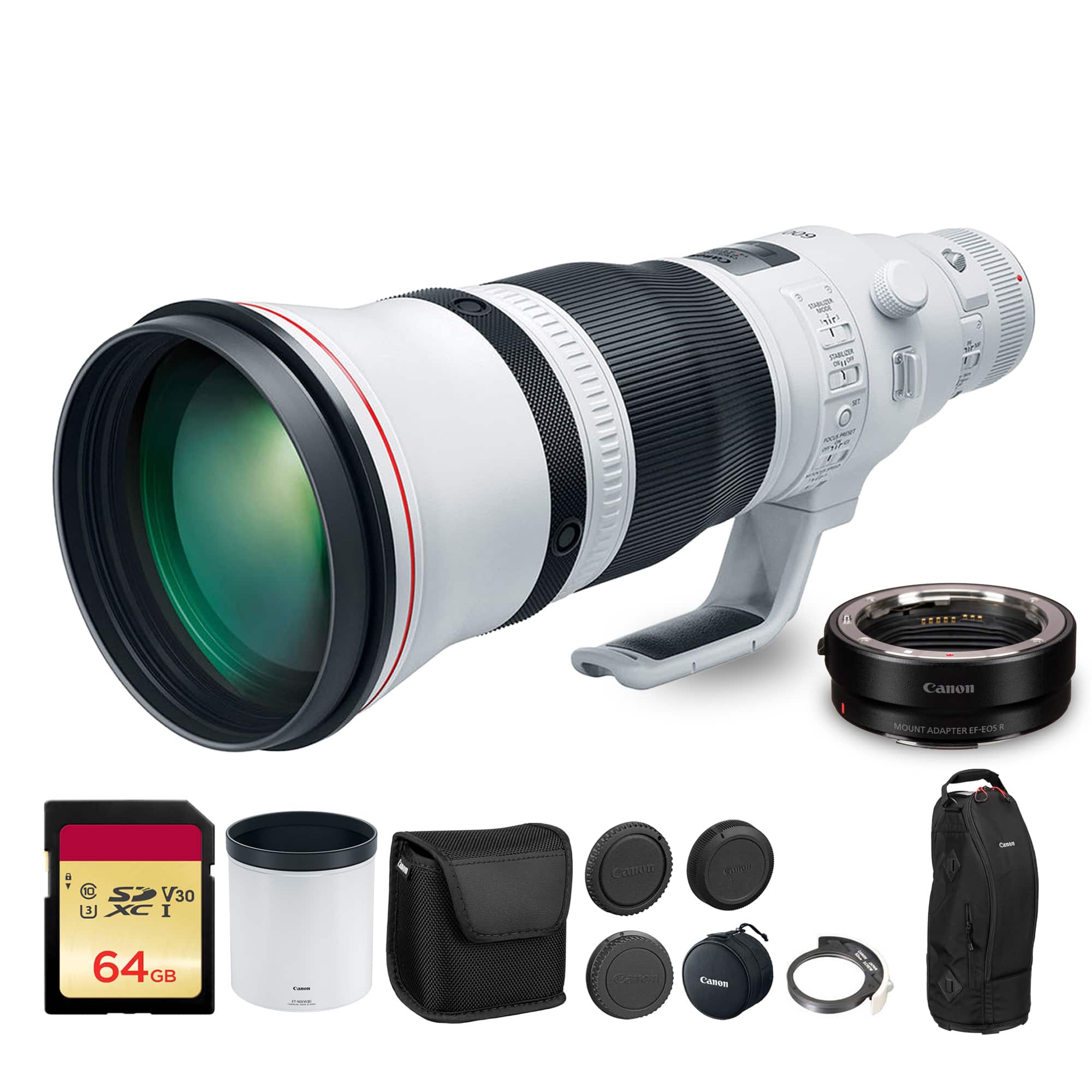 Canon - EF 600mm f/4L IS III USM Lens (3329C002) + Adapter EF-EOS R + 64GB Card + Bag - White price history on PriceWatchPro