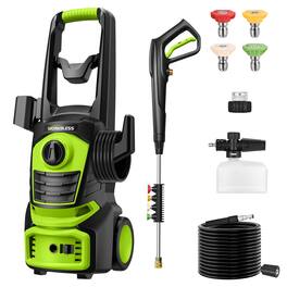 Unique Bargains - 4800PSI 3.0 GPM Electric Pressure Washer, 4 Quick Connect Nozzles, 400ml Foam Cannon for Cars, Home, Driveways