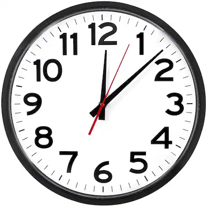 Front. DORLUKFU - |14 Inch | Modern | Atomic | Analog | Home | Office | School | Gym | Indoor | Outdoor | Sets Automatically | Unbranded | - Black.