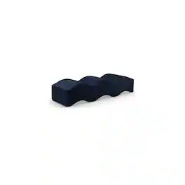 Meridian Furniture - Wave Navy Velvet Bench - Blue
