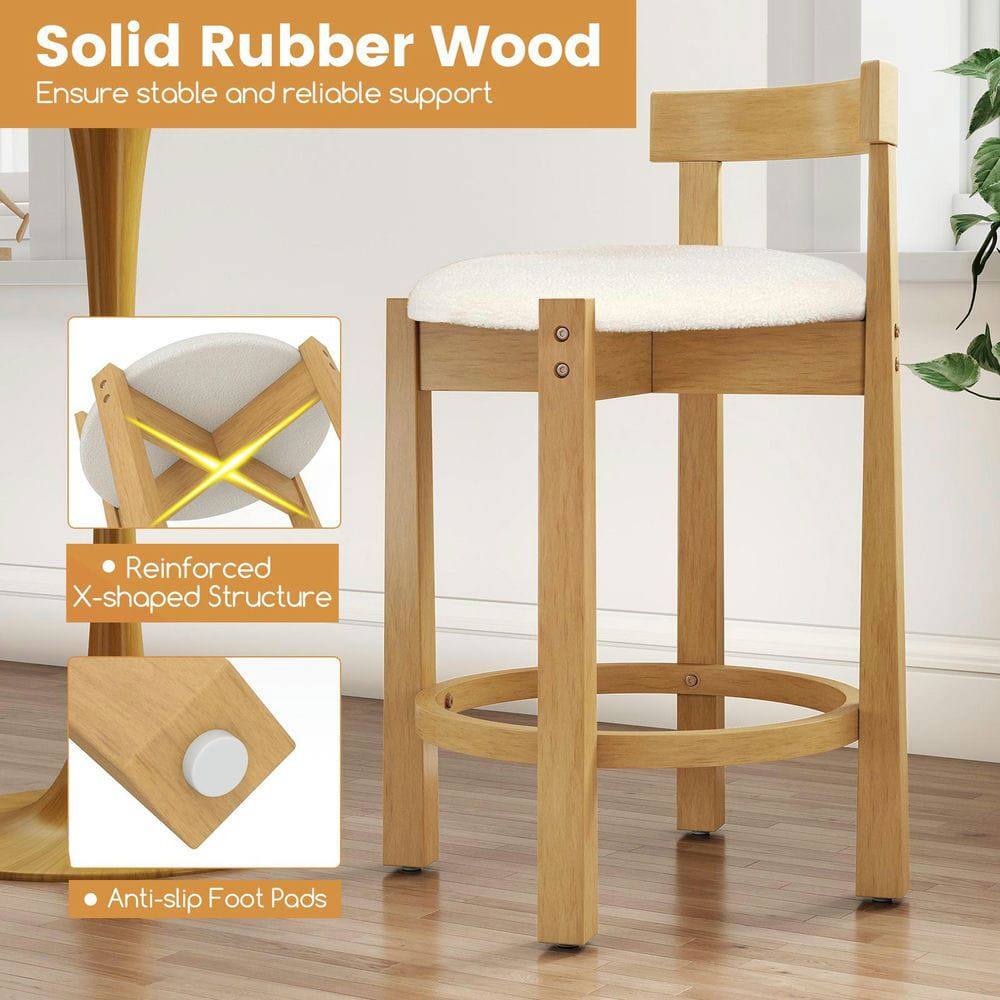 Solid Rubber Wood  
Ensure stable and reliable support  

- Reinforced X-shaped Structure  
- Anti-slip Foot Pads