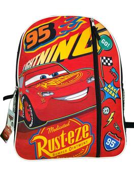 Disney - Cars Lightning Mcqueen 16" Red Nylon School Backpack for Kids, with a front Pocket - Assorted Pre-Pack