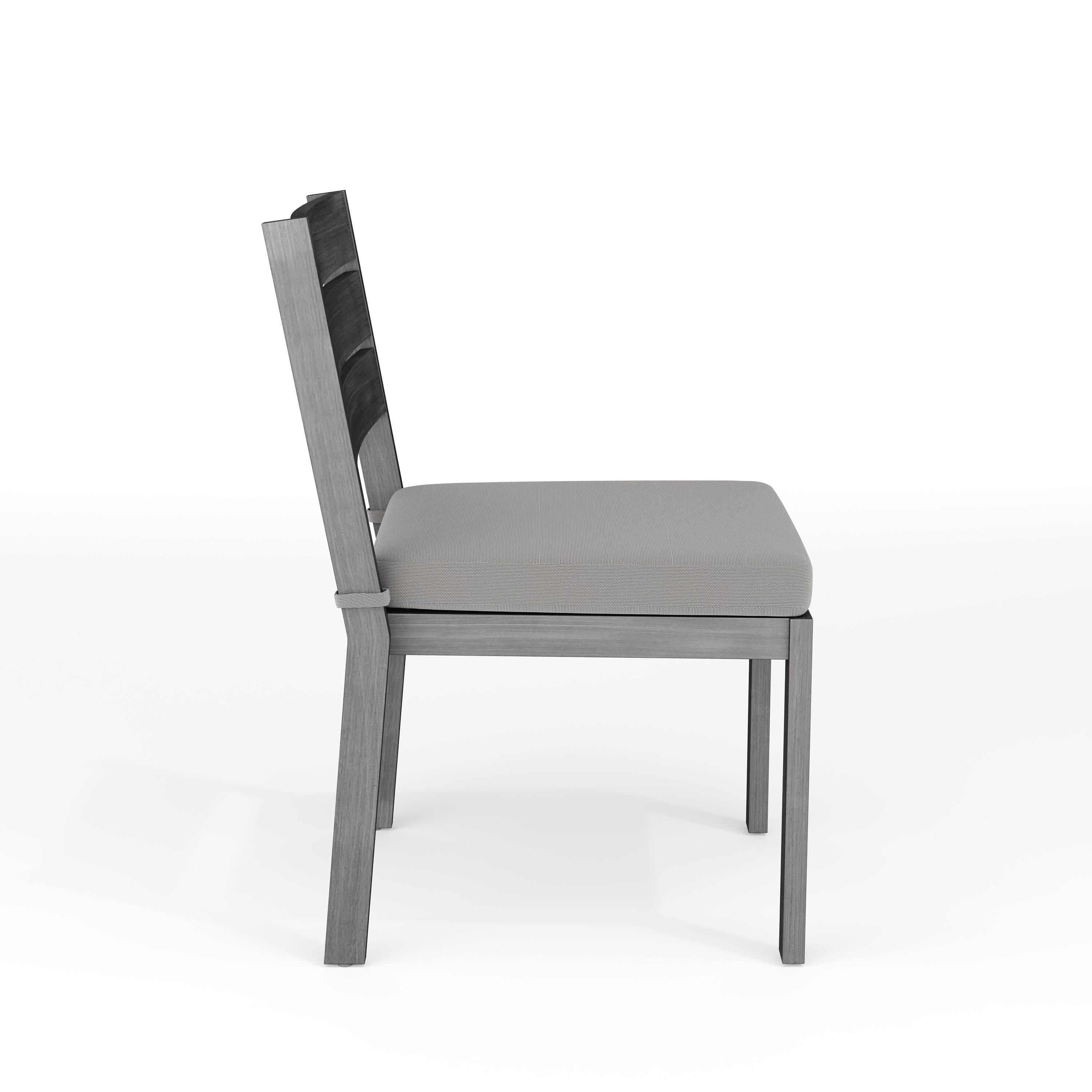 Alt View 9. Martha Stewart - Bedford All-Weather Stacking Patio Side Dining Chair with Seat Cushion - Gray.