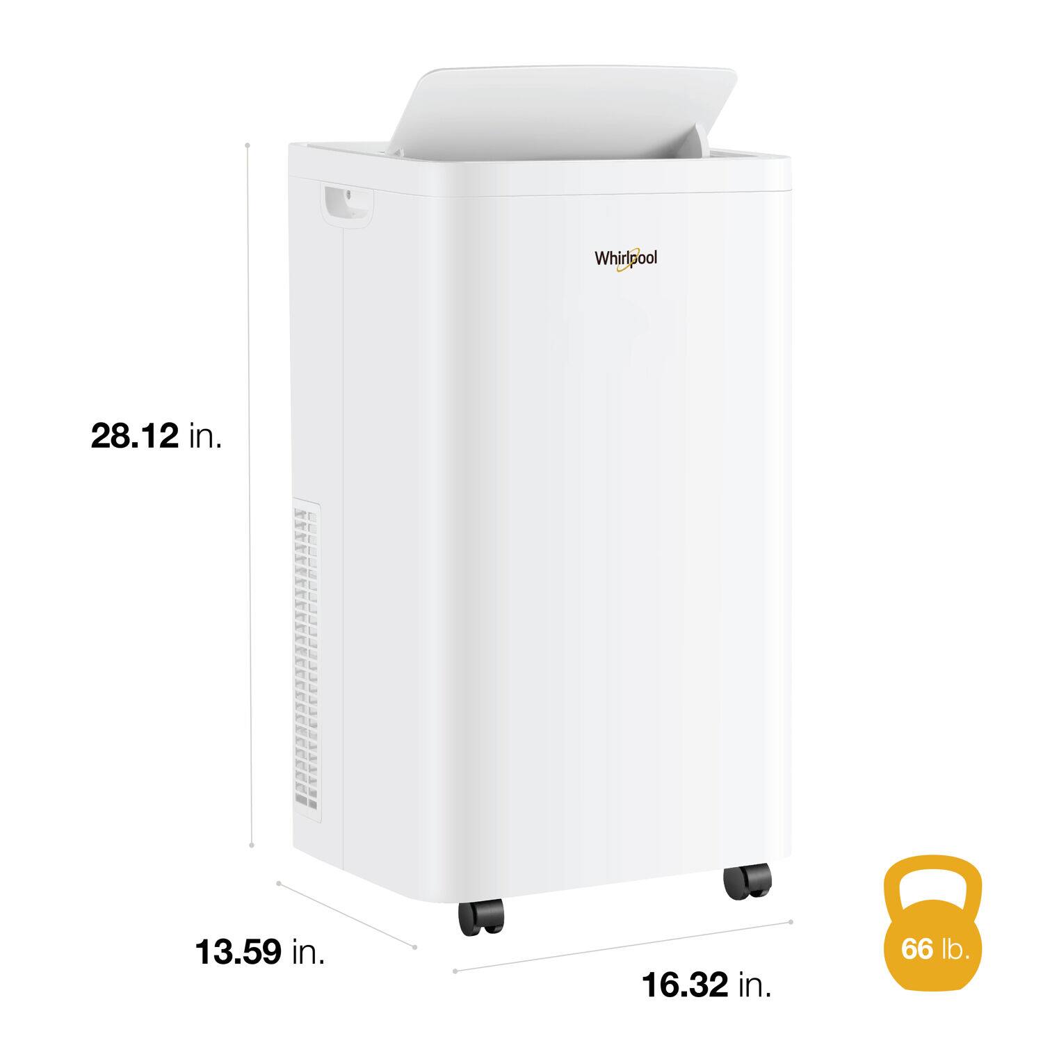 Whirlpool  
28.12 in.  
13.59 in.  
16.32 in.  
66 lb.