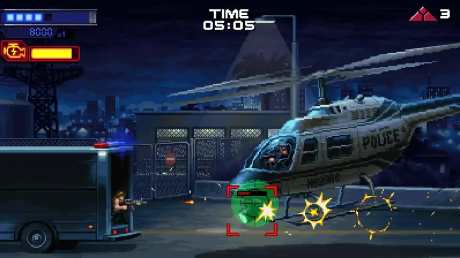 The text on the image reads: "8000 x1 TIME OS:05 3 POLICE MOGORG."