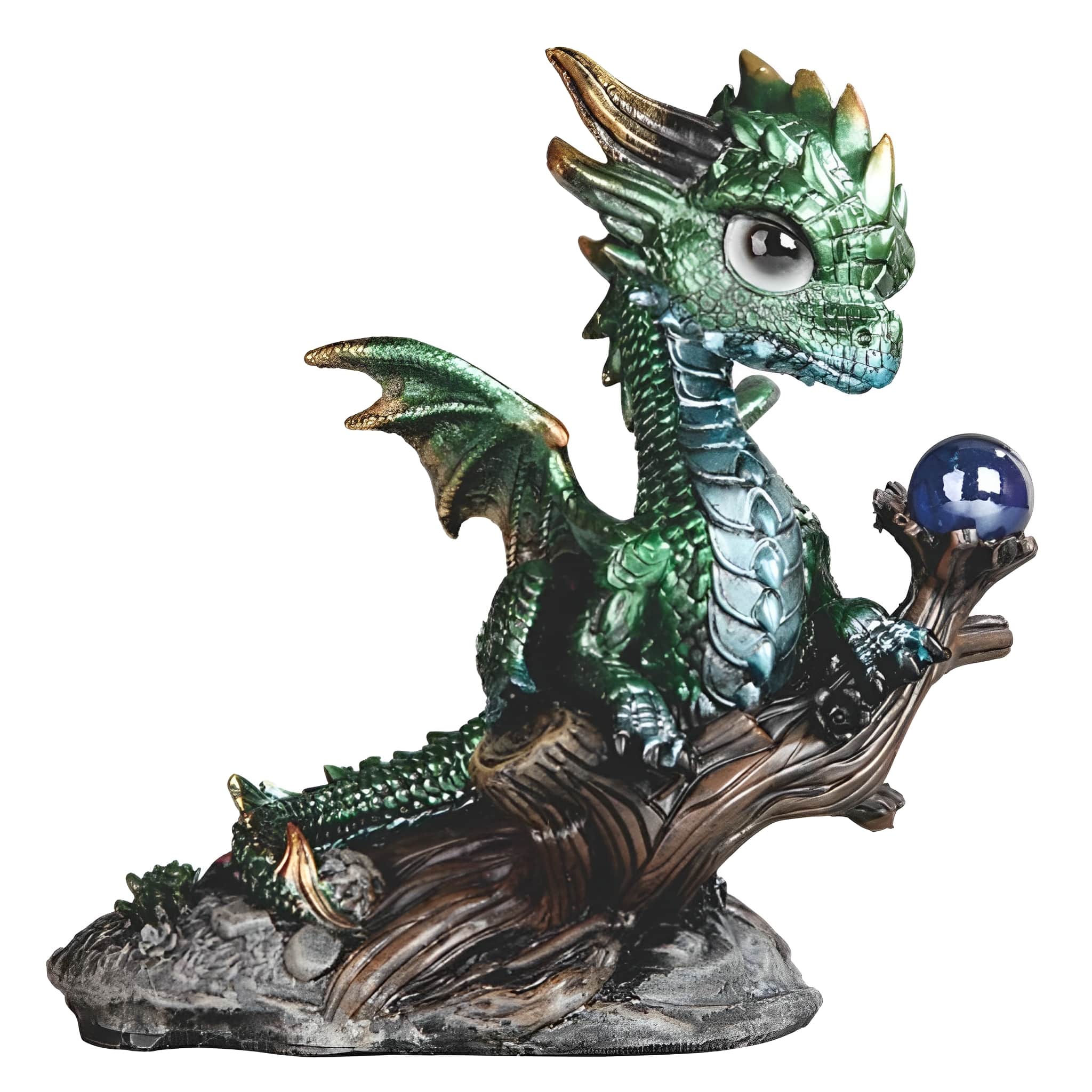 FC Design - 5"H Dragon on Branch Figurine Statue Computer Desk Tabletop Medieval Gaming Home Decor Gift - Multi-Color