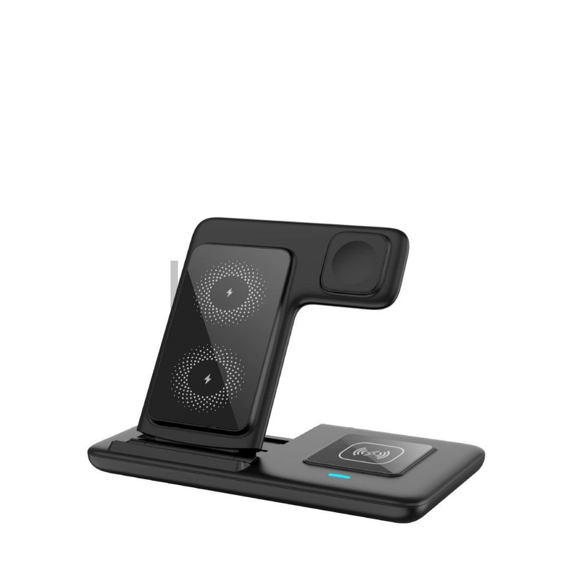 Alt View 1. Cluzine - 3-in-1 Foldable Dual-Coil 15W Fast Wireless Charger, Universal for iPhone & Android.