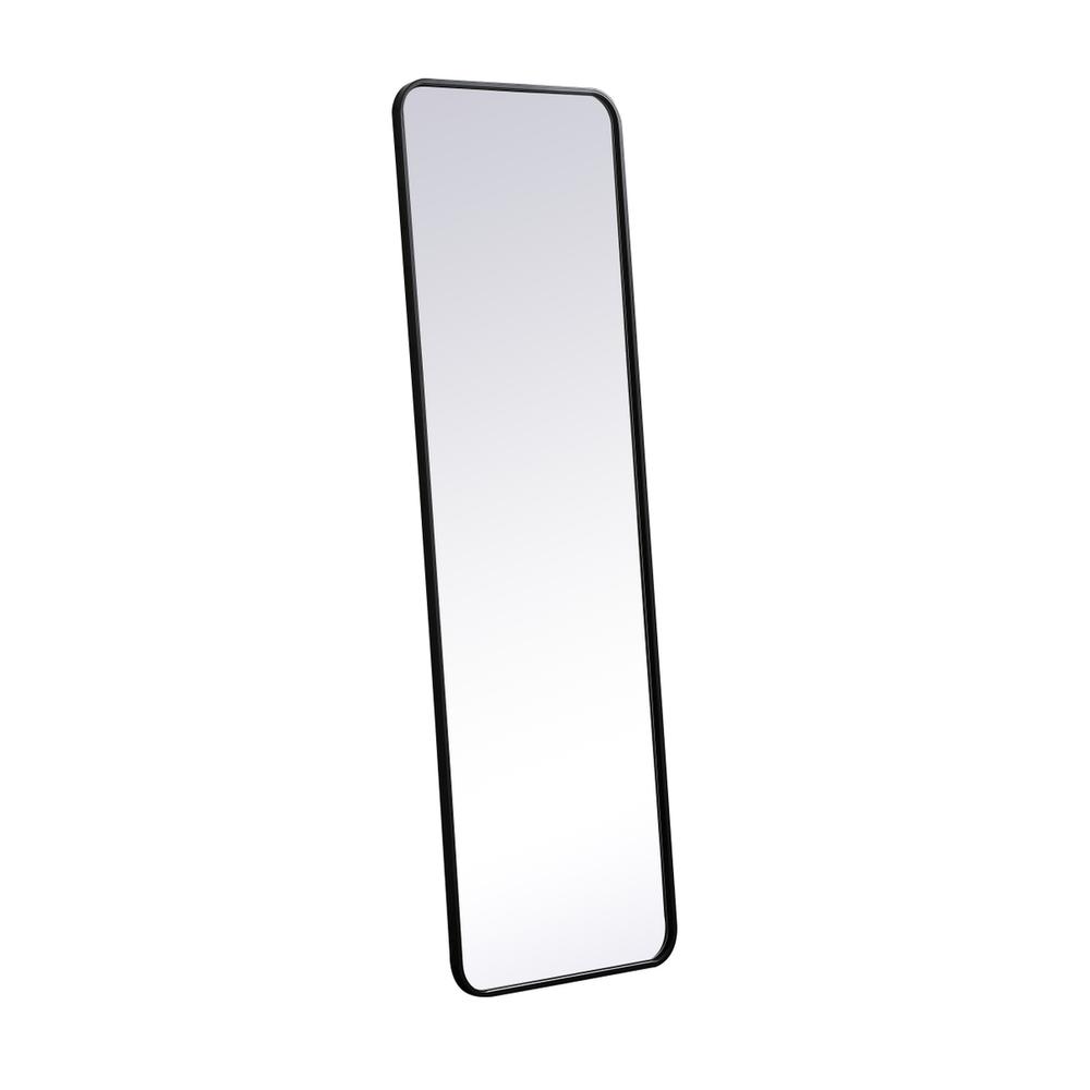 Alt View 1. Elegant Decor - Soft corner metal rectangular mirror 18x60 inch in Black - Black.
