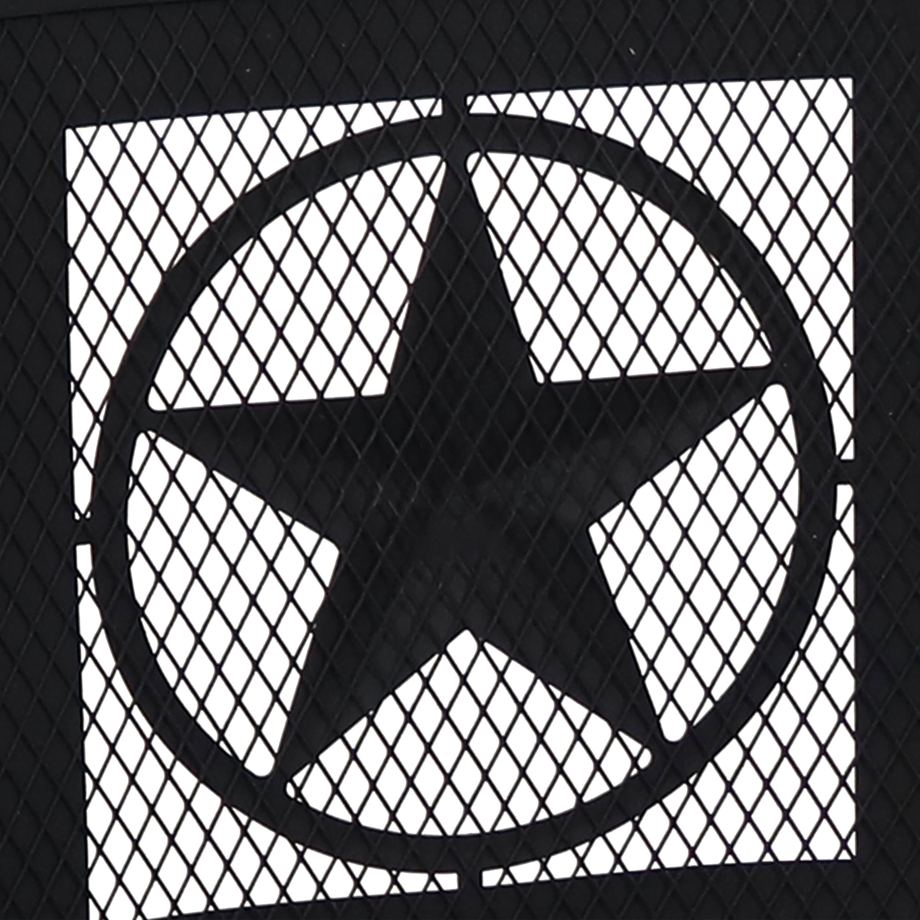 Alt View 5. Sunnydaze - 30 in All Star Steel Fire Pit with Cooking Grate and Spark Screen - Black.