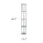 Left. Simple Designs - Round Etagere Storage Floor Lamp with 2 USB, 1 Outlet - Gray.