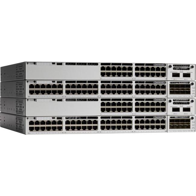 Front. Cisco Consumer Products - Cisco Catalyst 9300 48-port PoE+, Network Essentials - 48 Ports - Manageable - Gigabit Ethernet - 10/100/1000Base-T - 2 - Unknown.