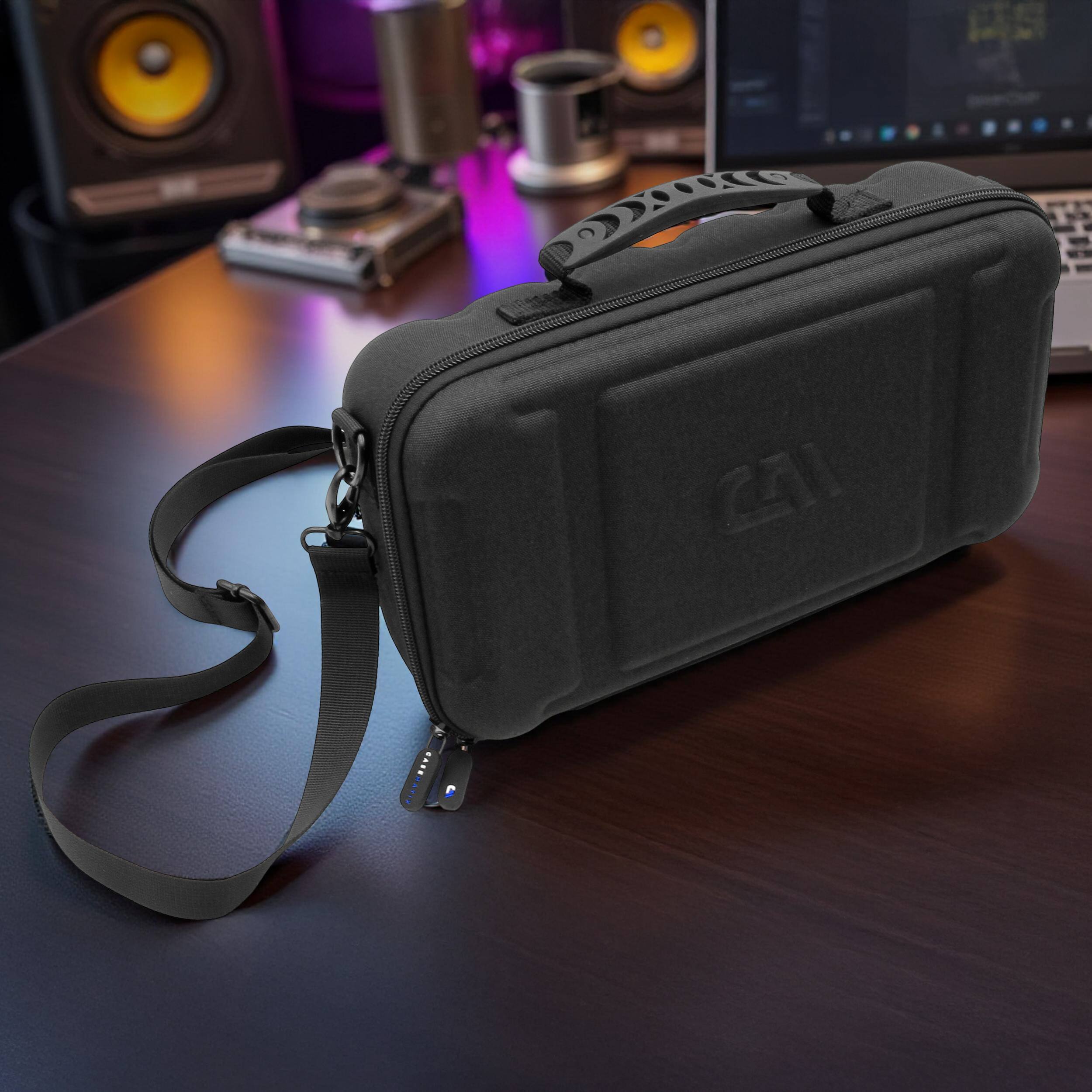 Alt View 4. CASEMATIX - Travel Case for Zoom LiveTrak L-6 Digital Mixer and Recorder – Protective Carry Bag with Shoulder Strap.