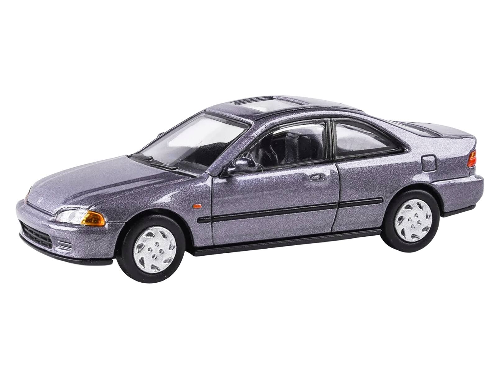 Angle. Paragon - 1995 Honda Civic Coupe EJ1 Horizon Gray Metallic with Sunroof 1/64 Diecast Model Car by Paragon - Grey.