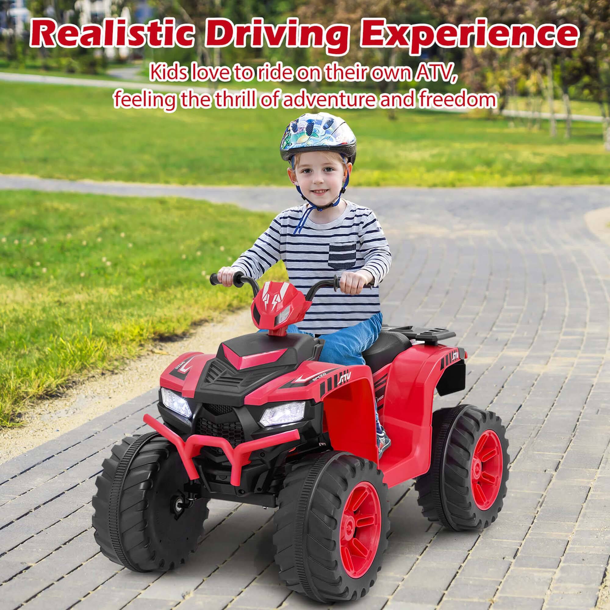 Realistic Driving Experience  
Kids love to ride on their own ATV, feeling the thrill of adventure and freedom