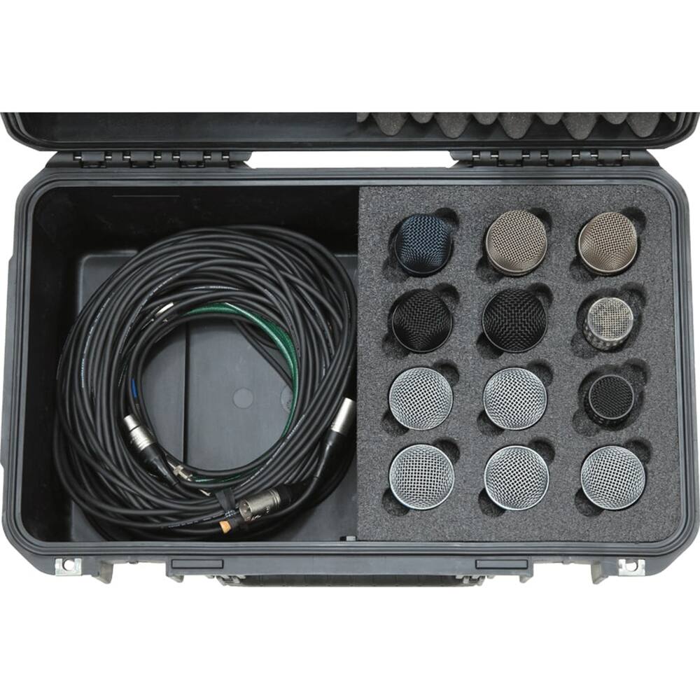 Alt View 5. SKB - iSeries Waterproof Hardshell Microphone Case for 12 Mics 3i-2011-MC12.