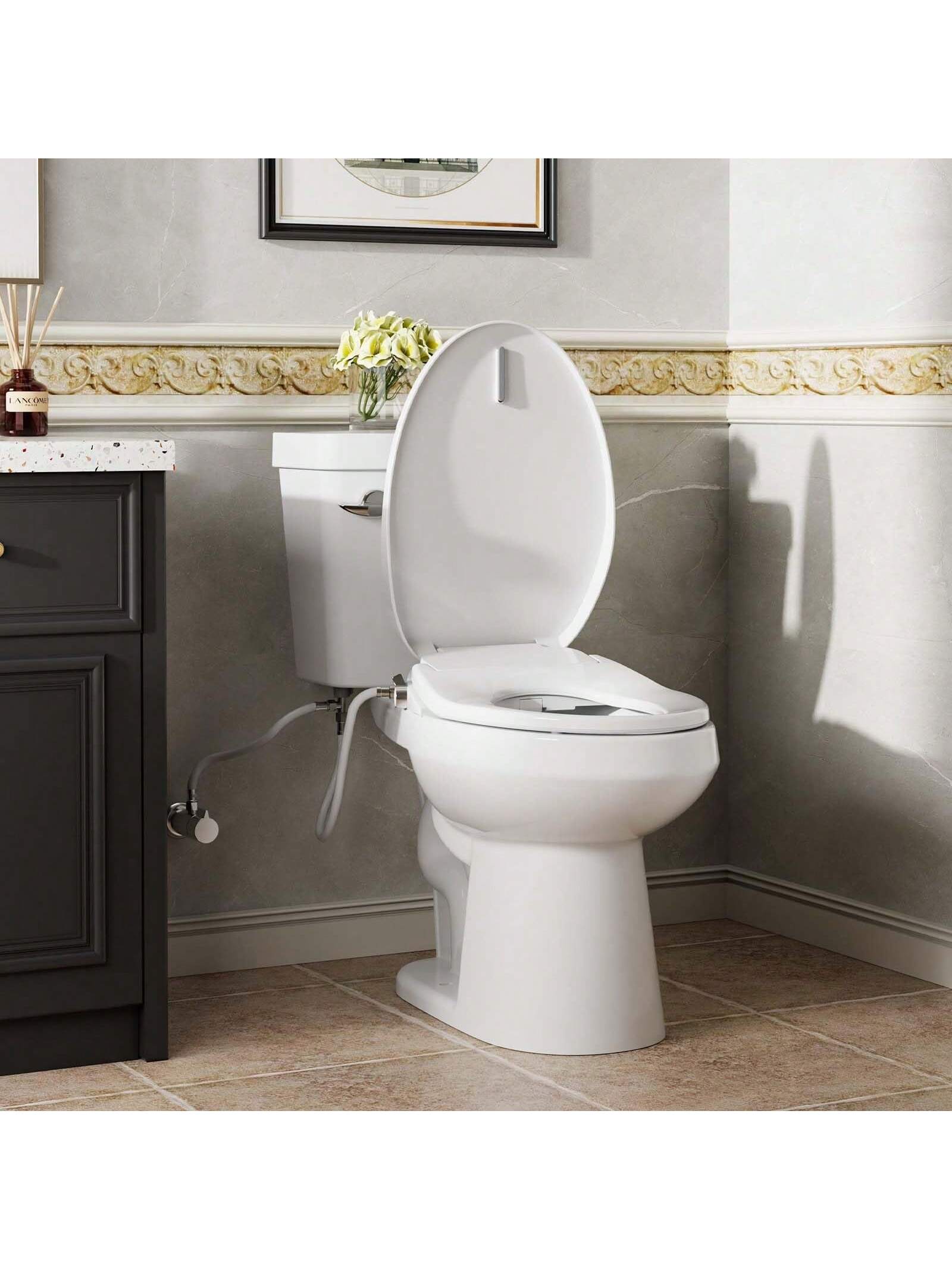 Alt View 1. Jojoka - Smart Bidet Toilet Seat w/ Unlimited Warm Water & Multiple Sprays, Auto Opening Lid,LED Nightlight,Power Outage Function - White.