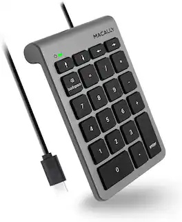 Macally - Wired USB C Numeric Keypad for Mac - Space Gray