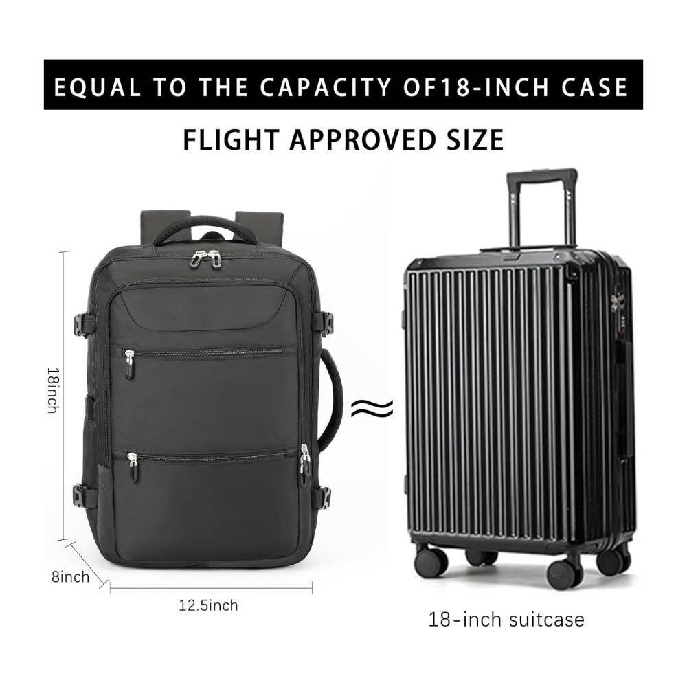 EQUAL TO THE CAPACITY OF 18-INCH CASE

FLIGHT APPROVED SIZE

18inch
8inch
12.5inch

18-inch suitcase