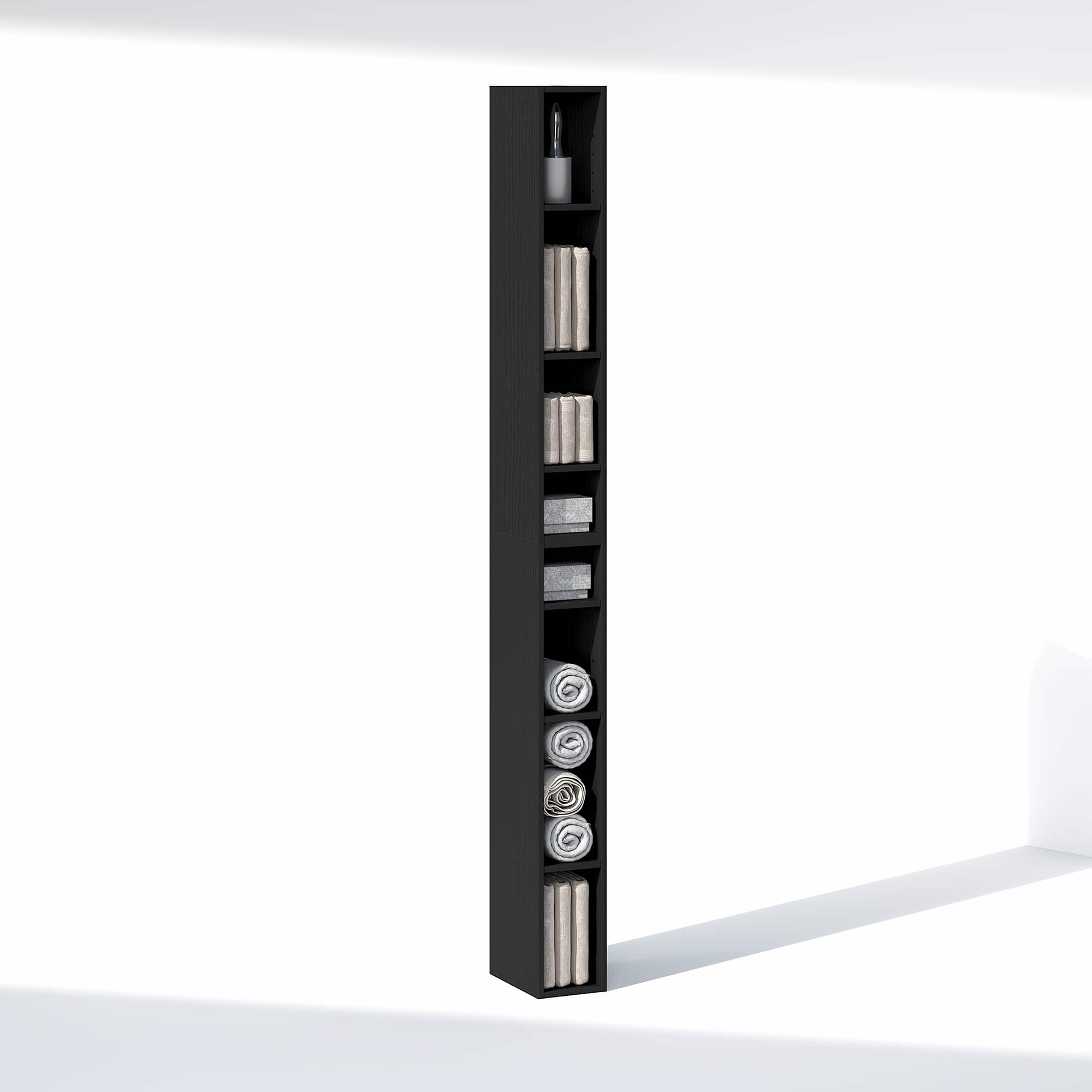 Furinno - FULDA Closet Organizers and Storage, Adjustable Storage Organizer, Stackable Closet Storage, 6-In, for Closet, Bedroom - Blackwood