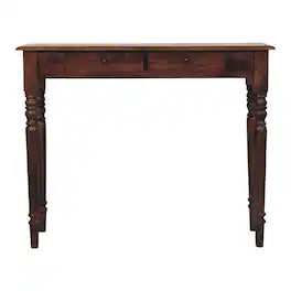 Artisan Furniture - Solid Wood Heritage Turned-Leg Console Table, 2 Drawers - Brown