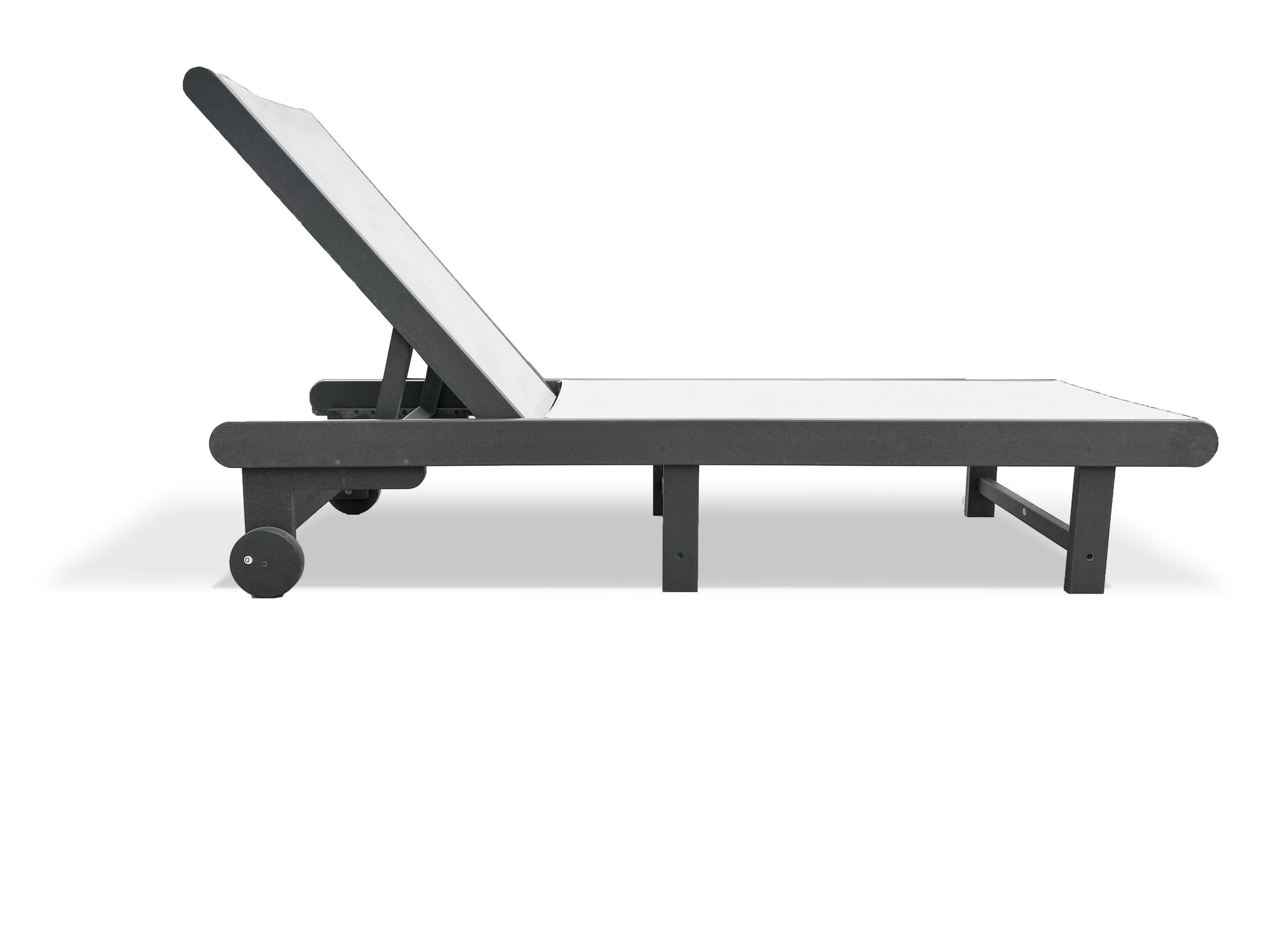 Left. LuXeo - Venice HDPE Chaise Lounge, Gray (Set of 4) - Gray.