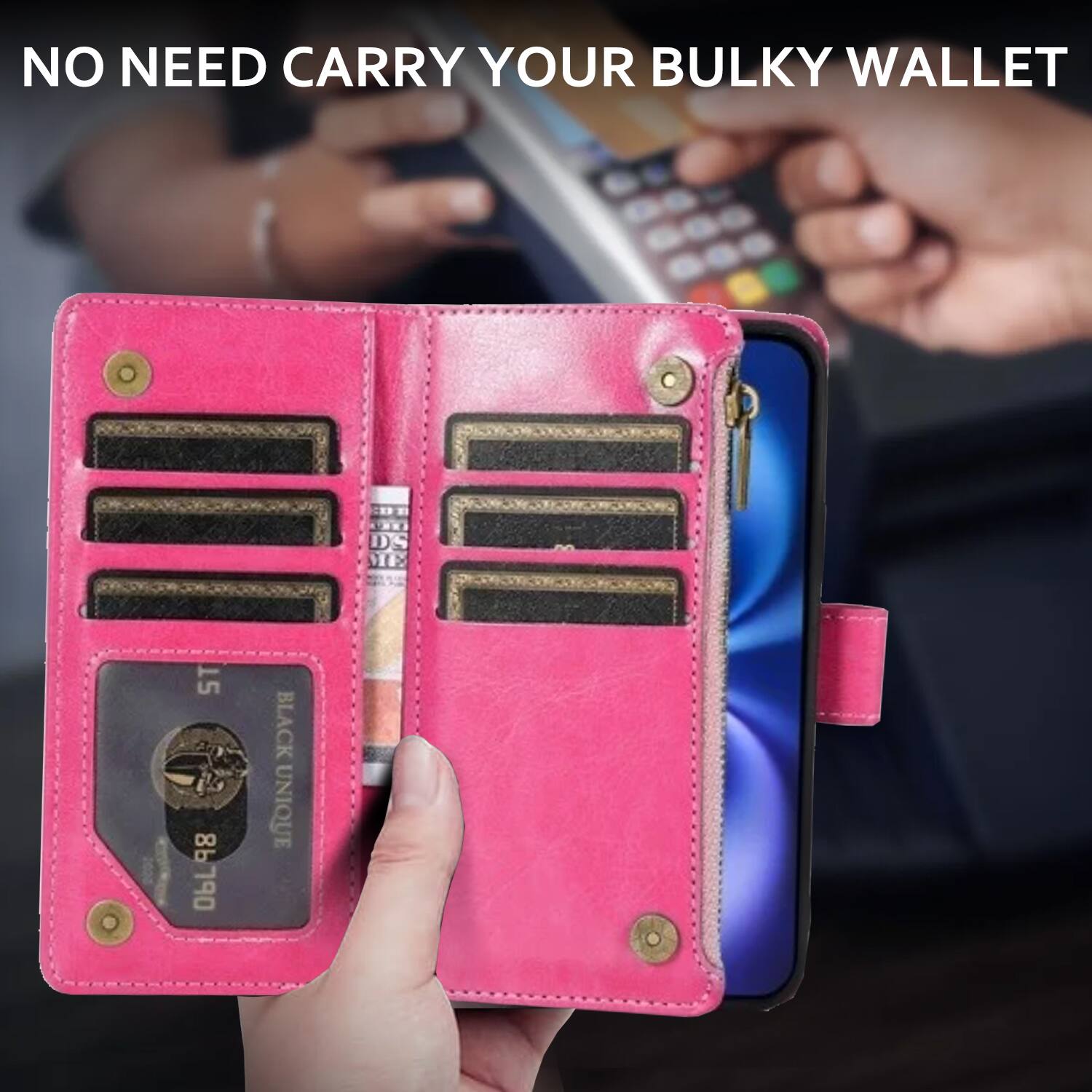 NO NEED CARRY YOUR BULKY WALLET

BLACK UNIQUE