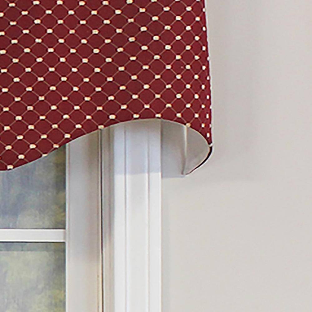 Left. RLF Home - 100% Cotton RLF Home Passat Regal Valance 3" Rod Pocket 50" x 17" Red - Red.