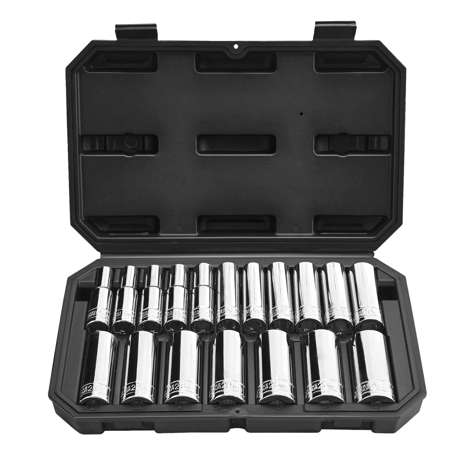 Skar Audio - Mechanics Tool Set And Socket 1/4" 3/8" 1/2" Drive Deep Standard Sockets 450 Sae Metric Mechanic Kit With - 1/2" 18 PCS