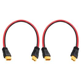 Unique Bargains - 2pcs 300VDC XT60 Extension Cable, 12AWG XT60 Male to Female for RC/Solar/FPV Drone - Red and Black