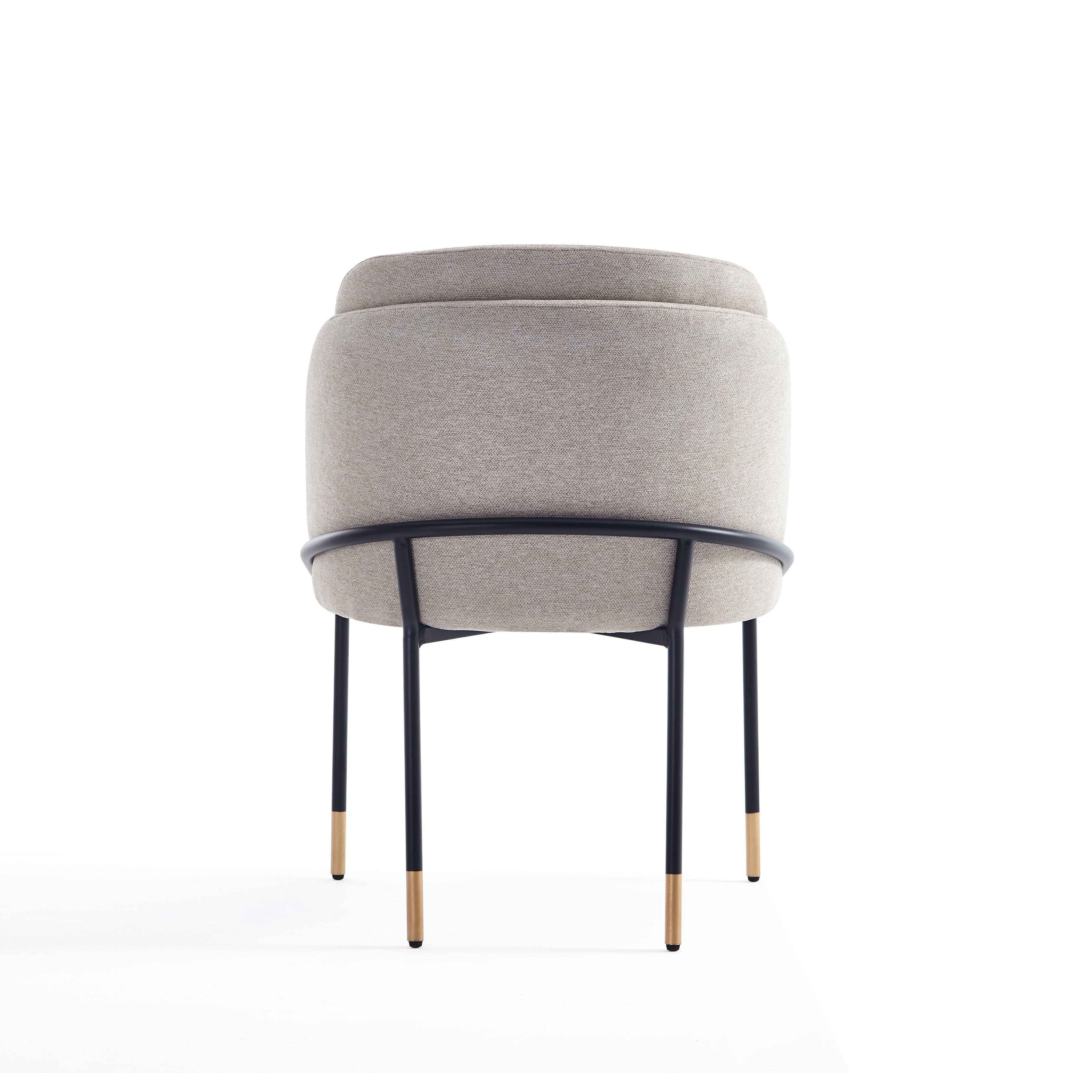 Alt View 3. Manhattan Comfort - Flor Modern Metal Twill Weave Dining Chair - Wheat.
