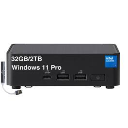 ASUS - Upgraded - NUC 15 Pro Tall Kit Mini Desktop (Core 7 240H, 32GB, 2TB SSD, Intel Graphics, Win 11 Pro) w/USB Hub - Black