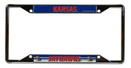 Rico Industries - Kansas Jayhawks Chrome Four Corner View License Plate Frame - Multi