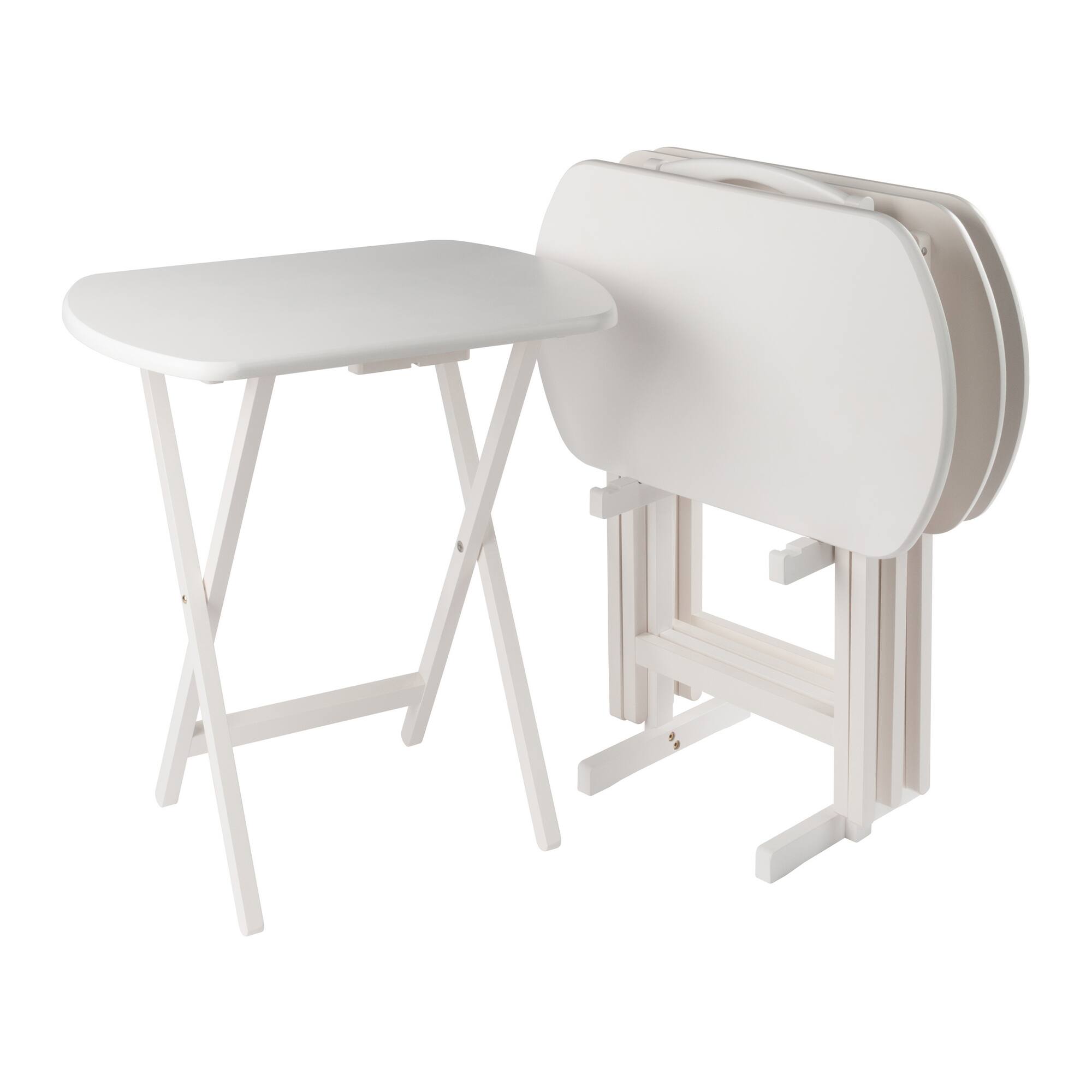 Front. Winsome Wood - Corbett 5-Pc Oversized Snack Table Set - White.