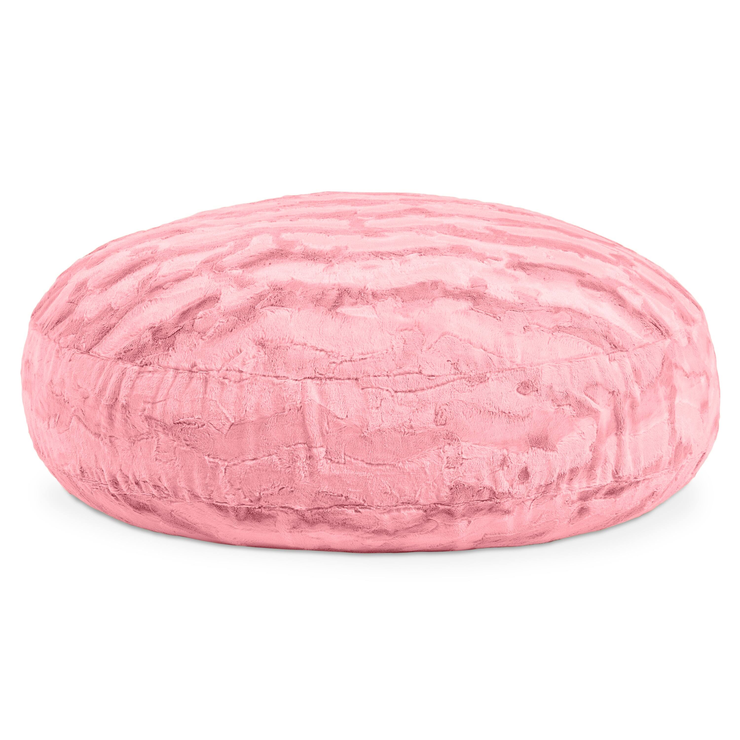 Angle. Jaxx - Jaxx Cocoon 4 Foot Bean Bag Chair - Faux Fur, Rose Quartz - Faux Fur - Rose Quartz.