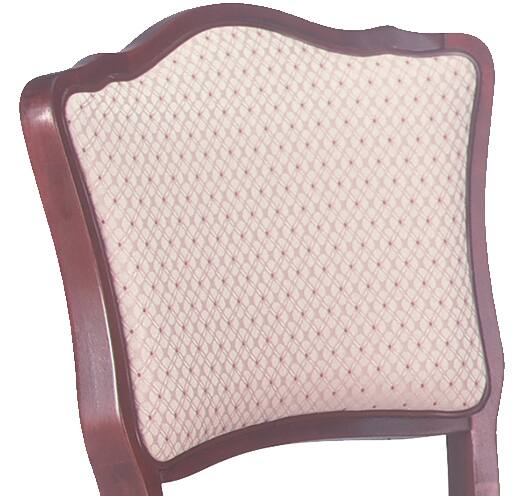 Back. Stakmore - Stakmore French Upholstered Folding Chair, Cherry Frame with Blush Fabric - Cherry Finish.