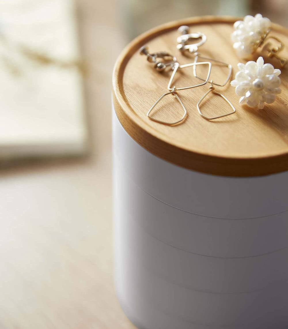 Alt View 1. Yamazaki Home - Stacked Jewelry Organizer - White.
