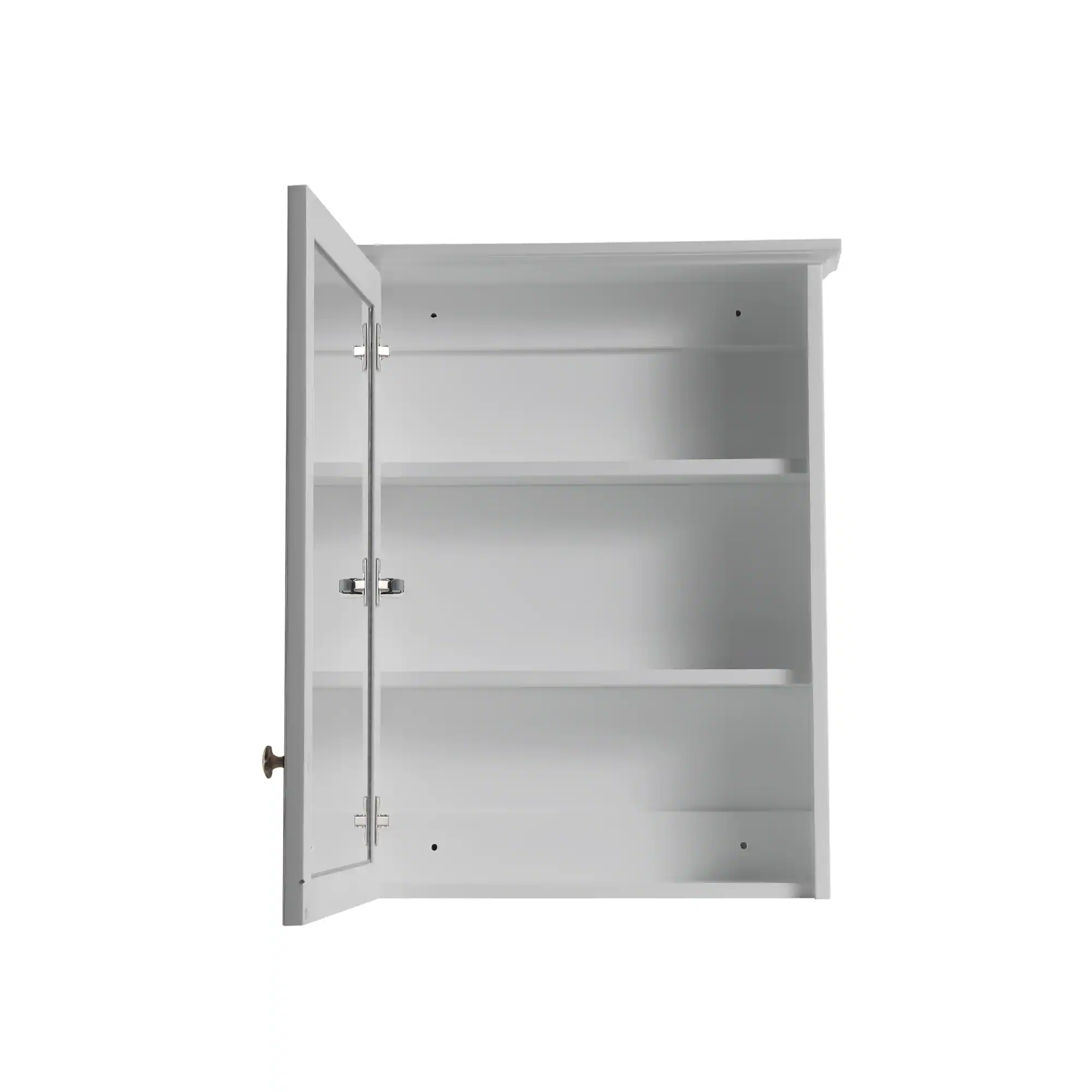 Left. WELLFOR - 24 in. W x 30 in. H Rectangular Solid Wood Frame Surface Mount Medicine Cabinet with Mirror and Soft Close Door - Gray.
