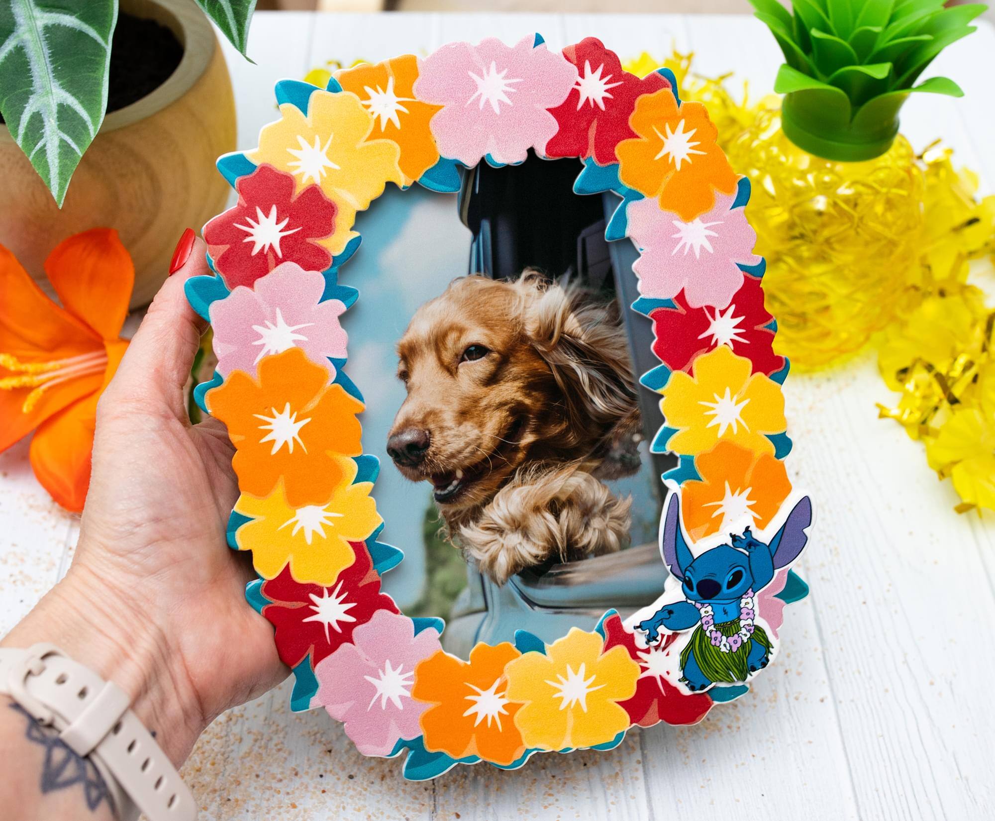 Alt View 4. Silver Buffalo - Disney Lilo & Stitch Die-Cut Photo Frame | 4 x 6 Inches - Blue.